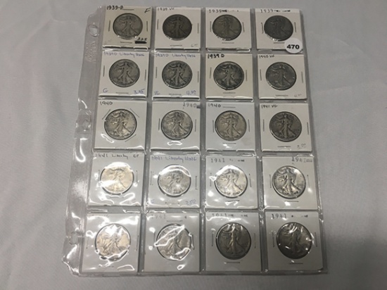 (20) Walking Liberty Half Dollars