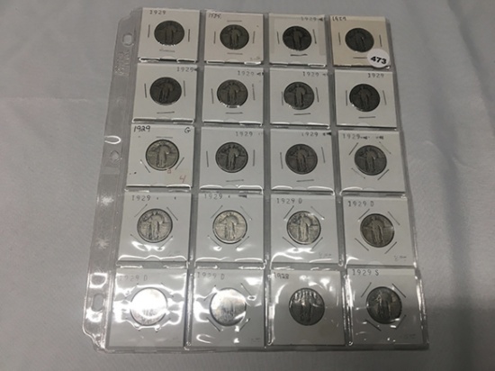 (20) Standing Liberty Quarters