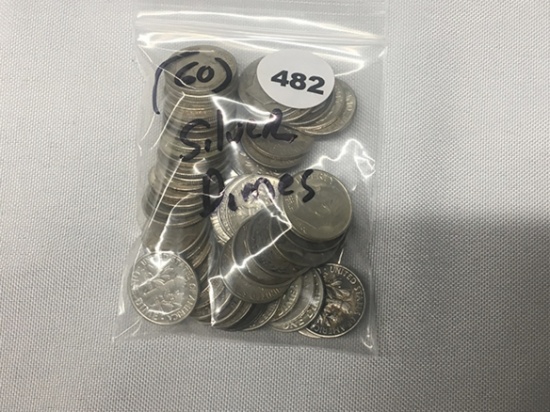 (60) Silver Dimes