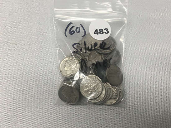 (60) Silver Dimes