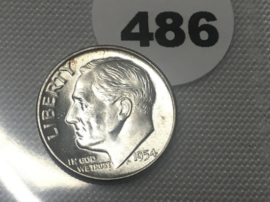 1954 Roosevelt Dime, UNC