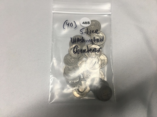 (40) Silver Washington Quarters
