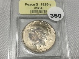 1925-S Peace Dollar, USCG MS64