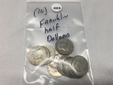 (10) Franklin Half Dollars