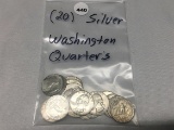 (20) Silver Washington Quarters