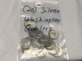 (20) Silver Washington Quarters
