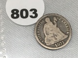 1875 Seated Dime