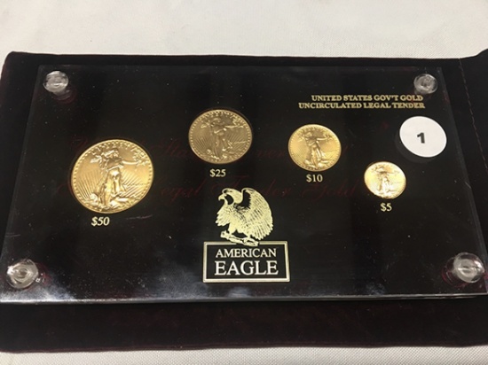 1986 (Roman) 4 pc American Eagle Gold Set, UNC