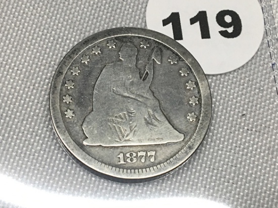 1877-CC Seated Quarter