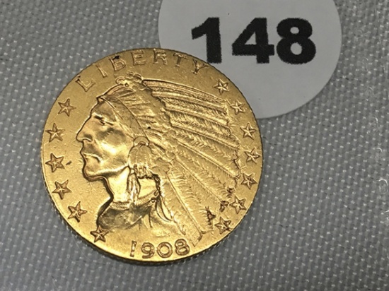 1908 $5 Indian Gold