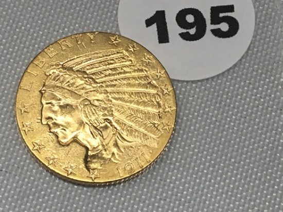 1911 $5 Indian Gold