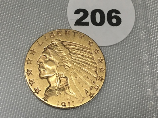 1911 $5 Indian Gold