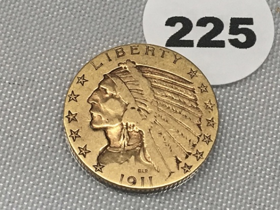 1911 $5 Indian Gold