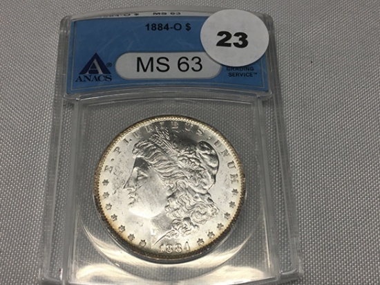 1884-O Morgan Dollar, ANACS MS63
