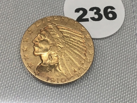 1910 $5 Indian Gold (? S Mint Mark)
