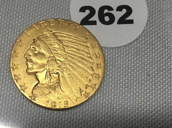 1915 $5 Indian Gold