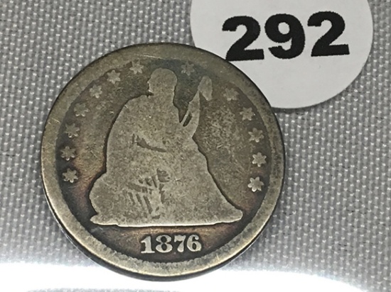 1876 Seated Quarter