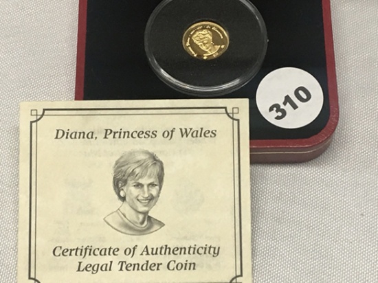 1998 $20 Princess Diana 1/5th oz Gold (Limited Issue 5000)