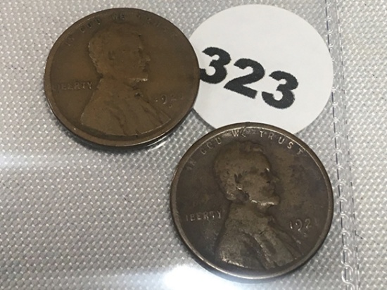 1920-D, 1921-S Wheat Cents