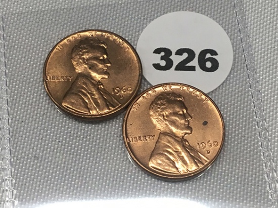 (2) 1960-D UNC Lincoln Cents