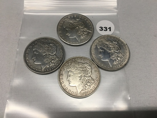 (4X$) (3) 1921, 1921-S Morgan Dollars