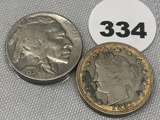 1937-D Buffalo, 1883 Liberty Nickels