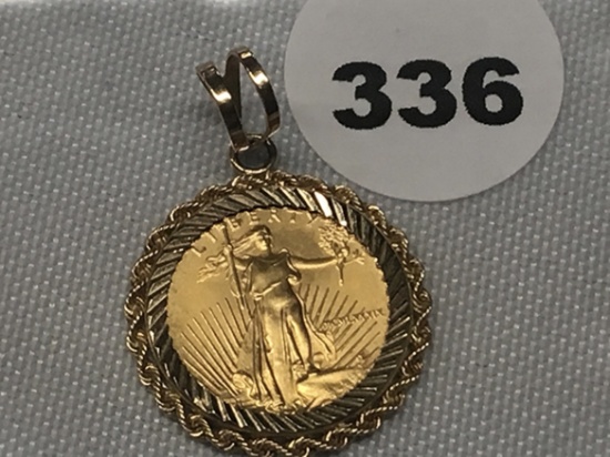 1989 Roman 1/10th oz Gold Eagle In 14K Bezel