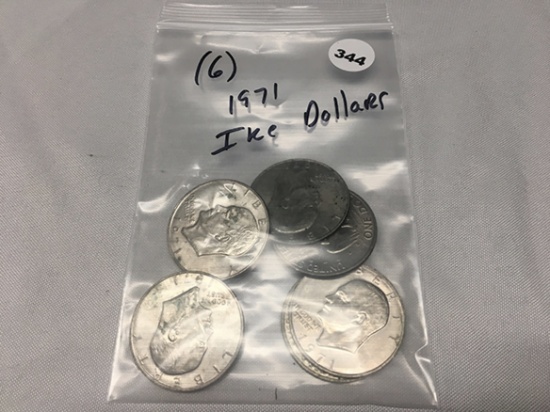 (6) 1971 Ike Dollars