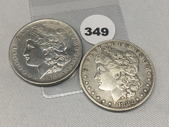 (2X$) 1982-O, 83-O Morgan Dollars