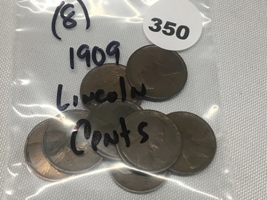 (8) 1909 Wheat Cents