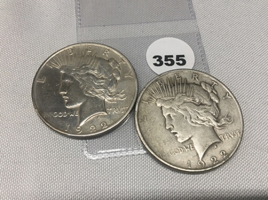 (2X$) 1922-D Peace Dollars