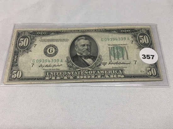 1950-B $50 Legal Tender, (Folds)