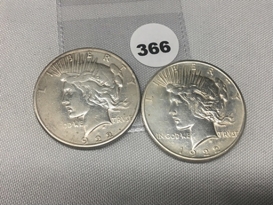 (2X$) 1922-S Peace Dollars