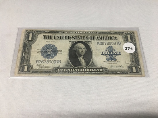 1923 $1 Washington Large Note, (Folds, Circulated)