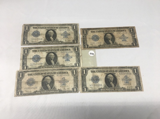(4) 1923 $1 Silver Certificates (Circulated)