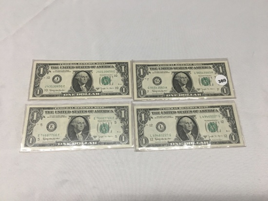 (4) 1963-B (Bone) $1 Legal Tender, (Near UNC)
