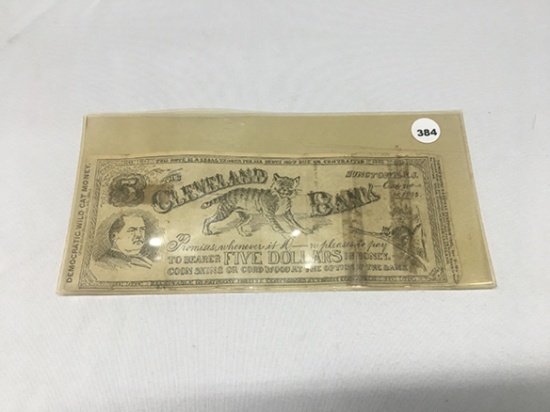 1892 Cleveland (Democratic Wild Cat Note)