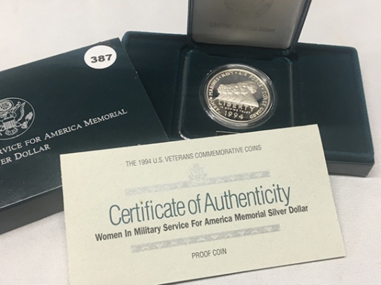 1994 Women In Military Service Proof Silver Dollar