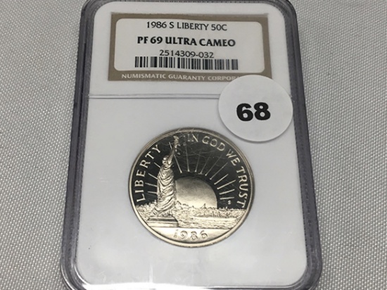 1986-S Liberty Half Dollar, NGC PF69 Ultra Cameo