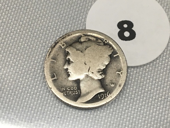 1916-D Mercury Dime (View Mint Mark Photo)