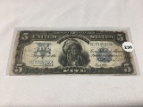 1899 Chief $5 Silver Certificate, Fold Lines, Circulated
