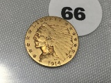 1914 $2 1/2 Indian Gold