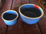 4 in. & 7 in. Blue Crock Bowls