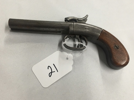 Double Barrel Percussion Pistol, No Markings, Ser# A02643