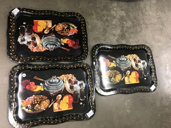 (3) Coca Cola Trays
