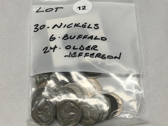 (30)  Nickels, (6) Buffalo (24) Jefferson