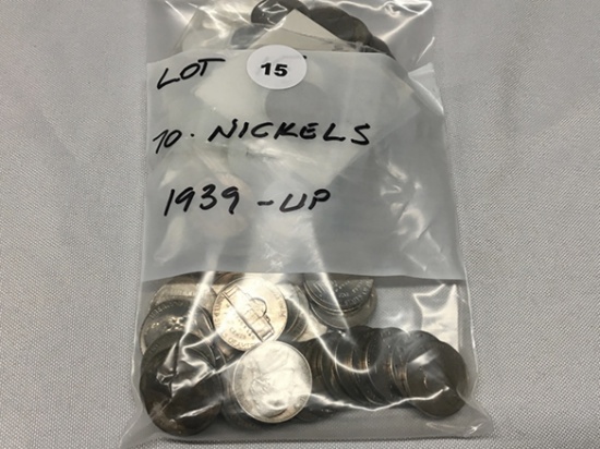 (70)  Nickels, 1939 and up various dates