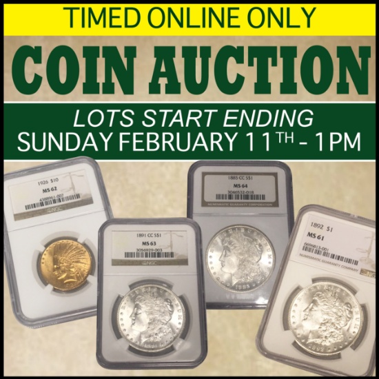 Timed Online Only Coin Auction - Feb 2024