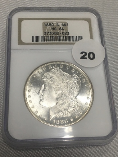 1880-S Morgan Dollar, NGC MS64