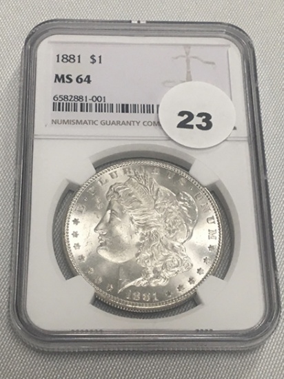 1881 Morgan Dollar, NGC MS64
